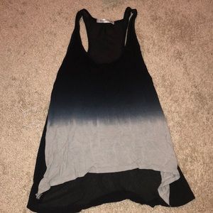 Black/blue/tan Ombré tank